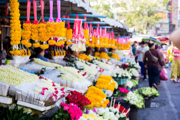 Chợ hoa Ton Lamyai ở Chiang Mai